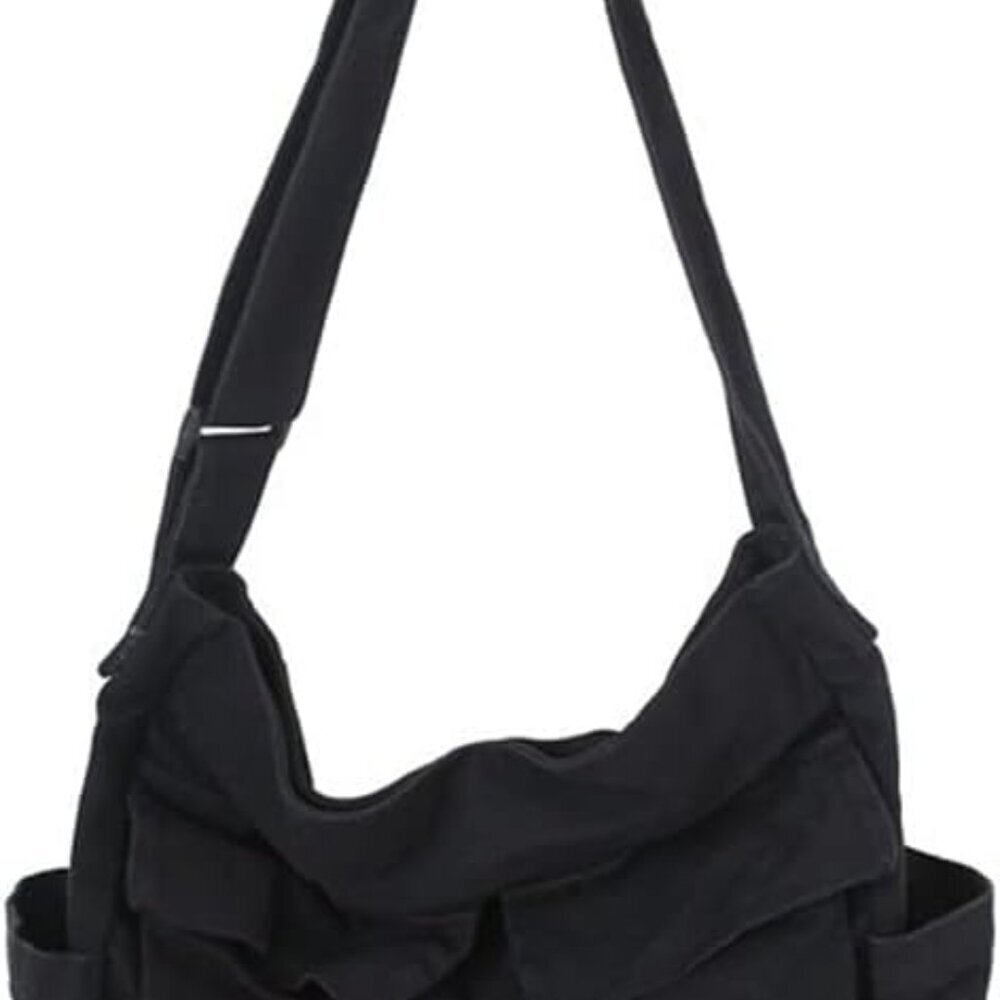 Canvas Crossbody Bag Women Large Shoulder Travel Messenger Multi-pocket